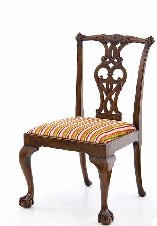 Appraisal: Chippendale style carved mahogany side chair late th century carved