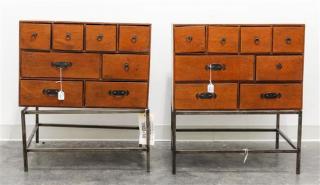 Appraisal: A Pair of Japanese Style Tansu Height of chests x