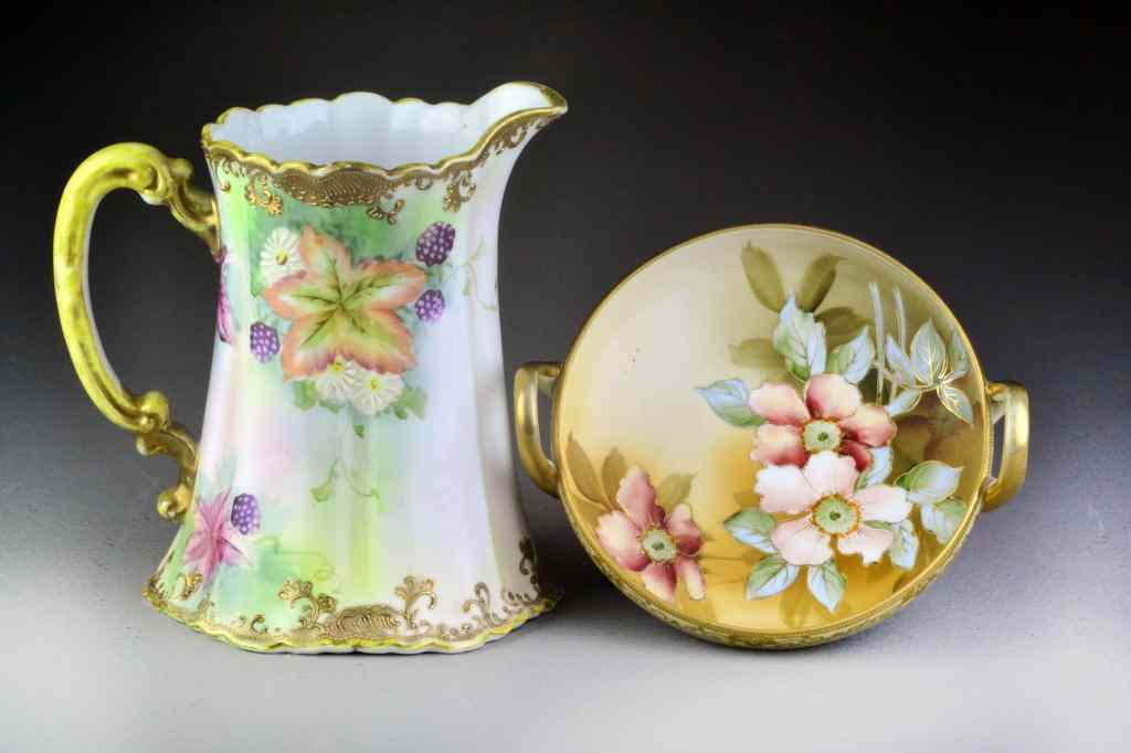 Appraisal: Pieces Nippon PorcelainTo include a two handled open bowl decorated