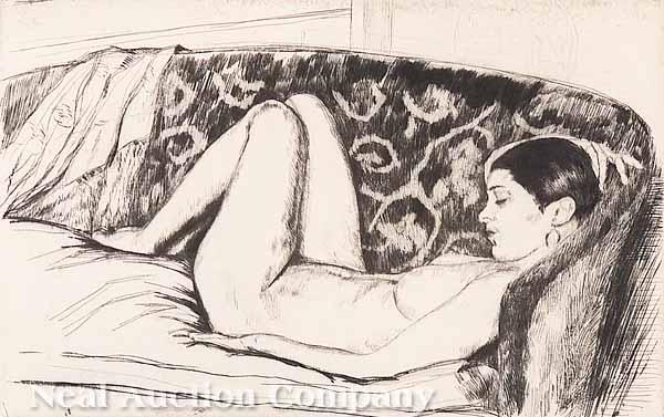 Appraisal: William Auerbach-Levy American - two prints of Reclining Nude and