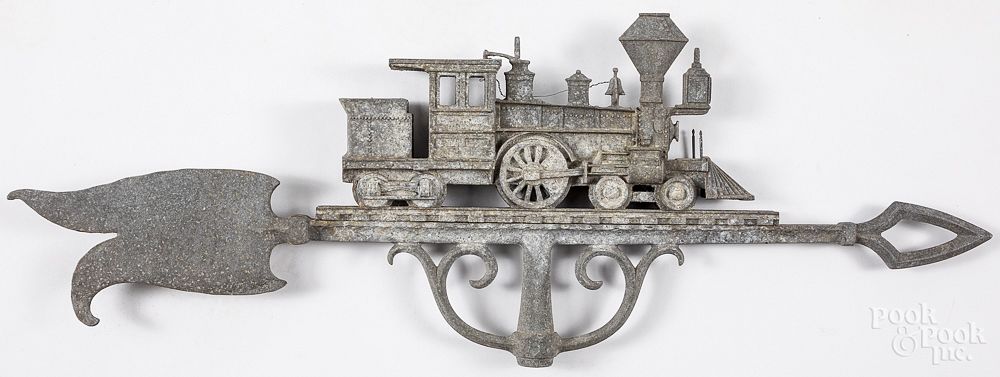 Appraisal: Cast aluminum locomotive weathervane Cast aluminum locomotive weathervane th c