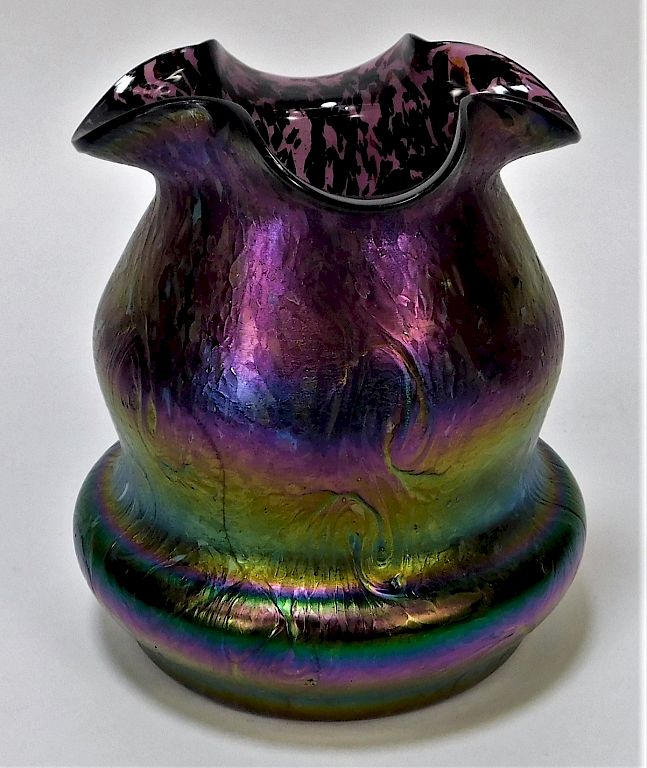 Appraisal: Loetz Iridized Oil Spill Bohemian Art Glass Vase Austria th