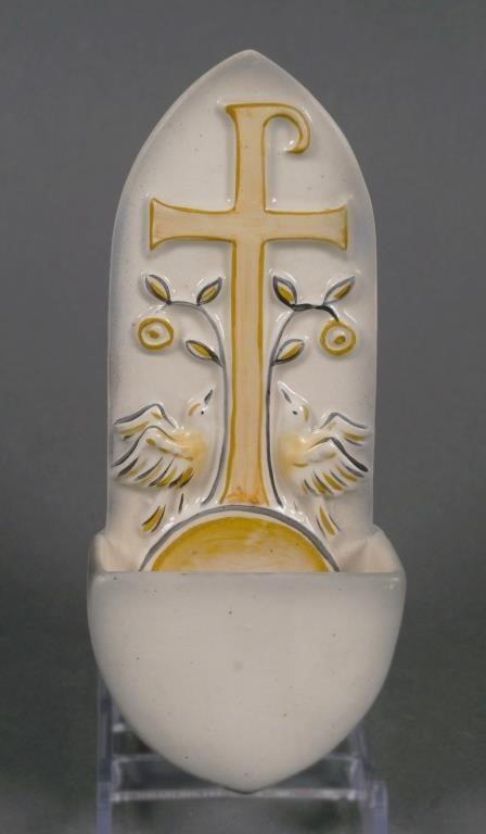 Appraisal: Extremely rare Hummel Holy Water Font with cross and doves