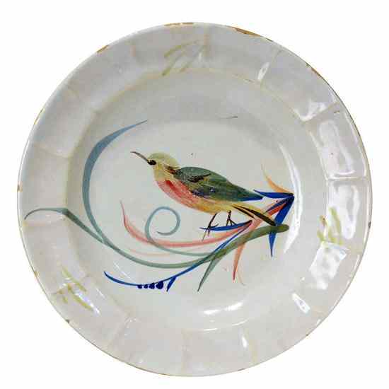 Appraisal: A French Faience Pottery Bird on a Branch Charger Plate