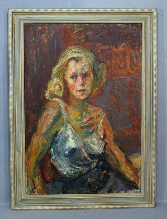 Appraisal: Oil on canvas signed Gotlib portrait of a woman Polish