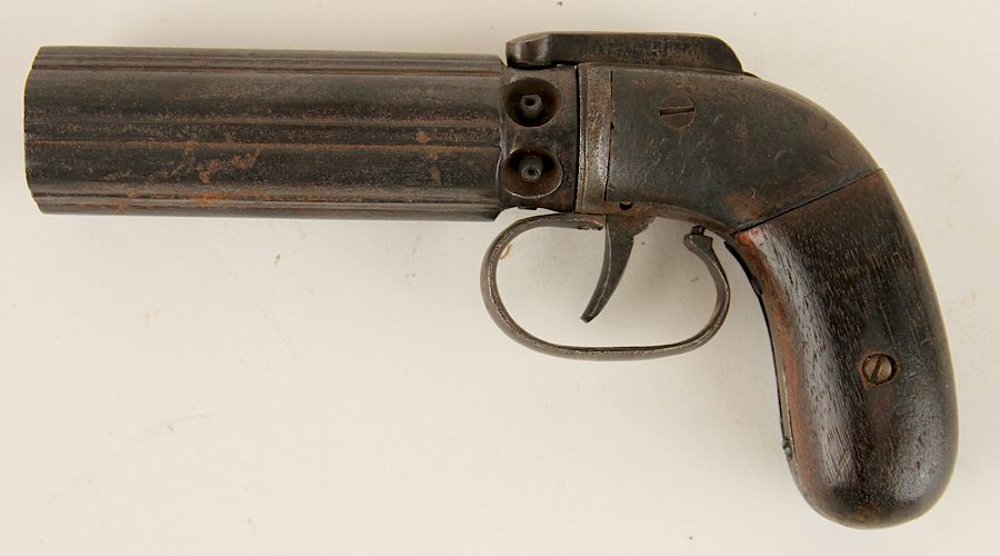 Appraisal: ALLEN THURBER SIX SHOT PEPPERBOX PISTOL A mid nineteenth century