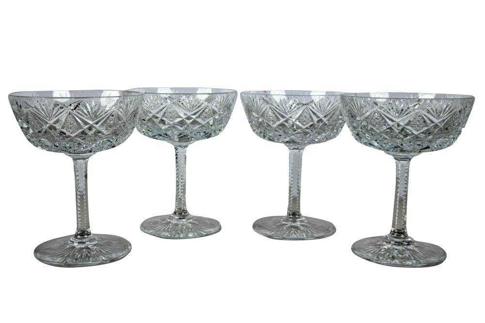 Appraisal: FOUR BACCARAT CUT CRYSTAL COUPESeach with Baccarat mark to underside