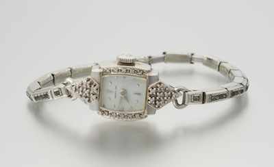 Appraisal: A Hamilton Ladies' Diamond Watch k white gold case by