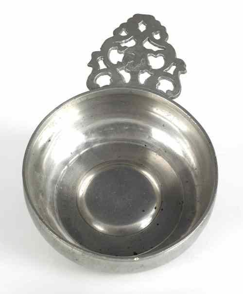 Appraisal: Providence Rhode Island pewter porringer ca bearing the touch of