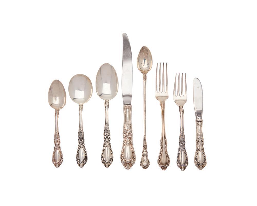 Appraisal: ALVIN SILVER Flatware Service for Twelve Prince Eugene pattern in