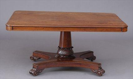 Appraisal: GEORGE IV CARVED MAHOGANY BREAKFAST TABLE The rectangular top with