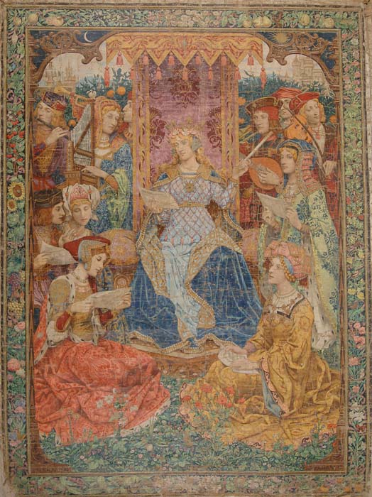 Appraisal: French th Century PRE-RAPHAELITE TAPESTRY DESIGN BY C WAGREZ BRAQUENIE