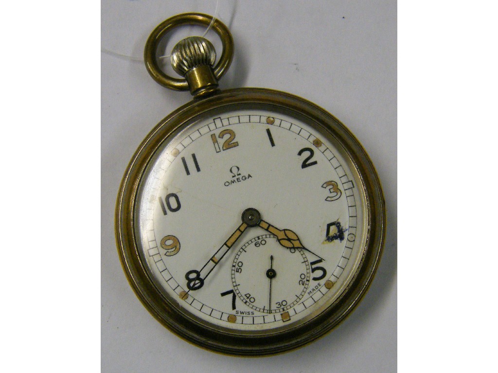 Appraisal: Omega s Military issue nickel case lever pocket watch the