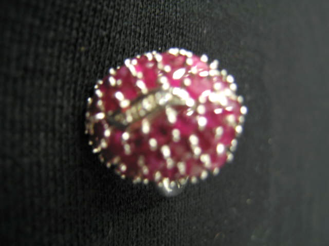 Appraisal: Ruby Fashion Ring rich red gems in sterling silver