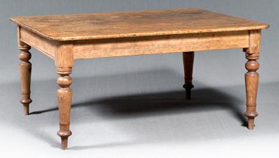 Appraisal: Country pine table turned mahogany legs x x in Old