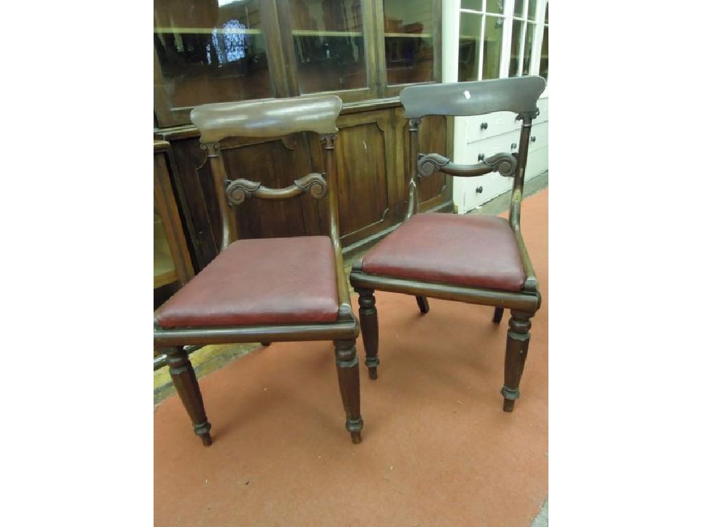 Appraisal: A set of eight Victorian mahogany dining chairs with shaped