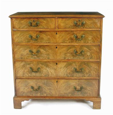 Appraisal: A late George III mahogany chest the applied moulded edge