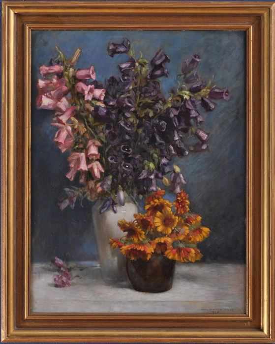 Appraisal: KARL VIKTOR MAYR - STILL LIFE WITH BLUEBELLS AND DAISIES