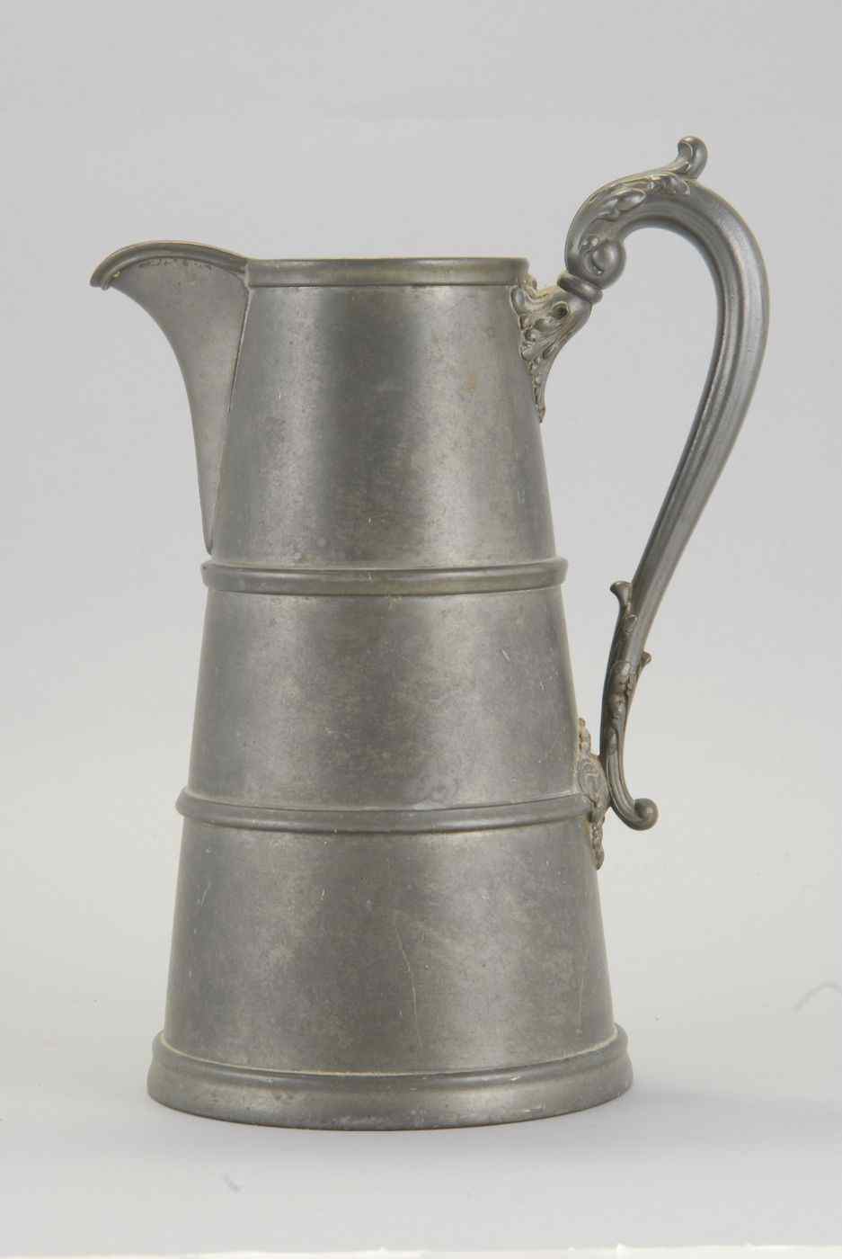 Appraisal: REED BARTON PEWTER FLAGONLate th CenturyTapered cylindrical flagon with three