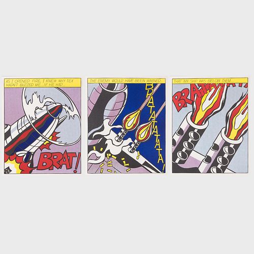 Appraisal: ROY LICHTENSTEIN - AS I OPENED FIREThe set of three