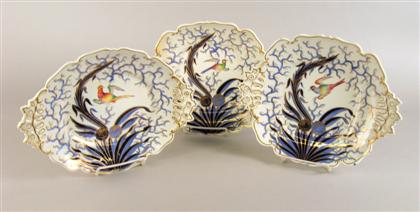 Appraisal: English porcelain part dessert service th century Comprising two squared