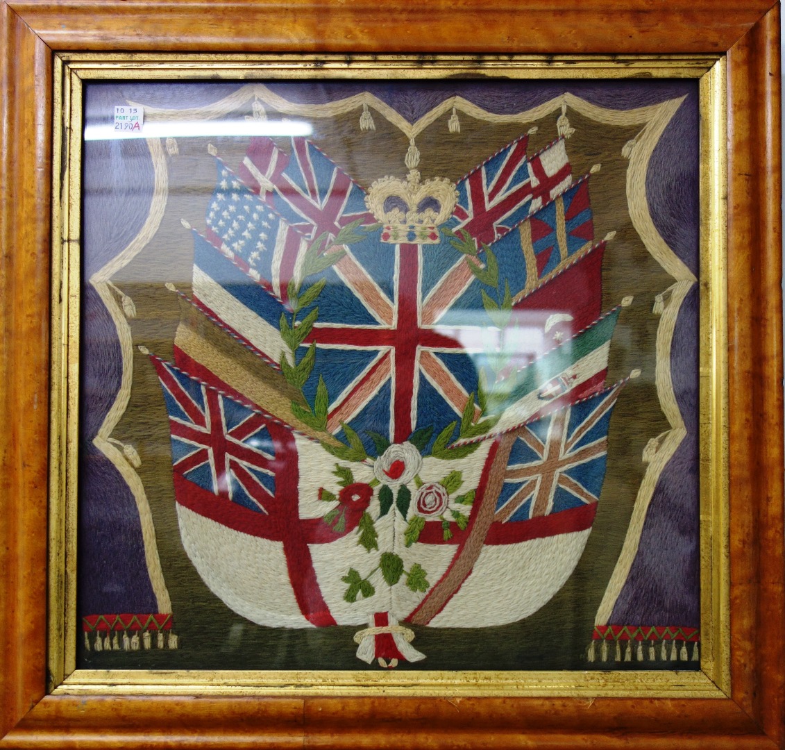 Appraisal: A woolwork picture titled ' nd Batt Royal Lancaster Regiment'