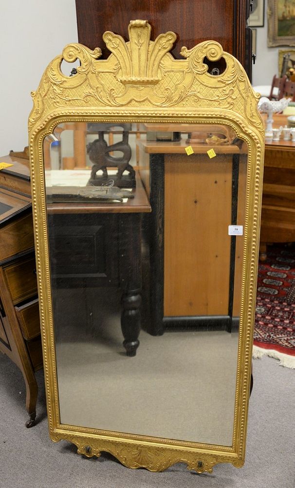 Appraisal: Large English Girandole mirror gilt wood frame with beveled mirror