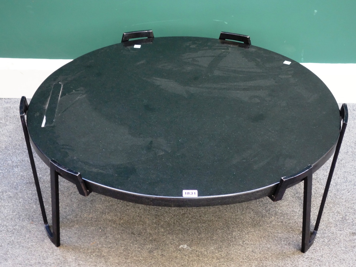 Appraisal: Jean Royere a th century coffee table with circular black