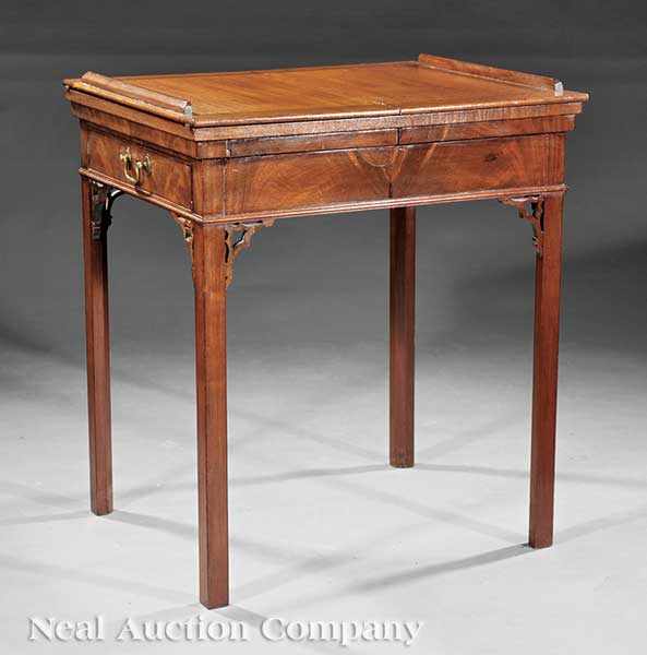 Appraisal: An Antique George III Carved Mahogany Architect's Desk th c