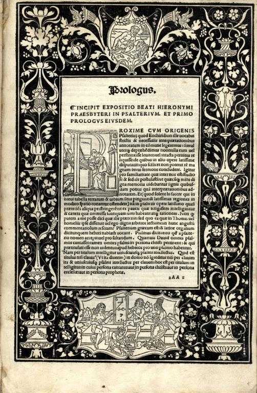 Appraisal: INCUNABLE HIERONYMI COMMENTARIA four parts in one Expositio in psalterium