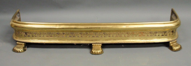 Appraisal: Pierced brass fire fender late th c l x d