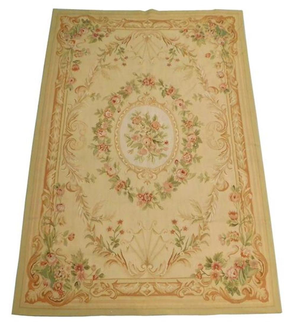 Appraisal: RUG Chinese Aubusson ' x ' hand-knotted wool on cotton