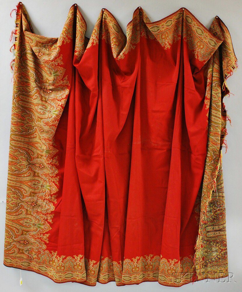 Appraisal: Paisley Shawl with Red Field th century ft x ft