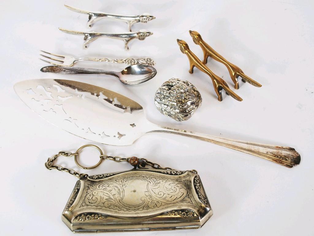 Appraisal: COLLECTION OF ELECTROPLATED ITEMS TO INCLUDE a ladies purse with