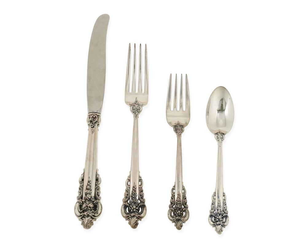 Appraisal: A Wallace Grand Baroque partial sterling silver flatware service Second