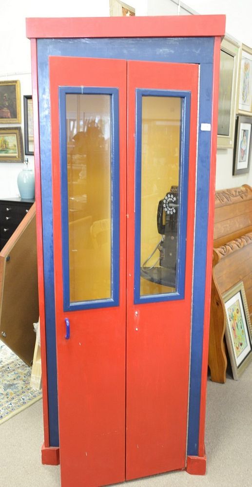 Appraisal: Telephone booth with coin operated telephone ht wd dp Provenance