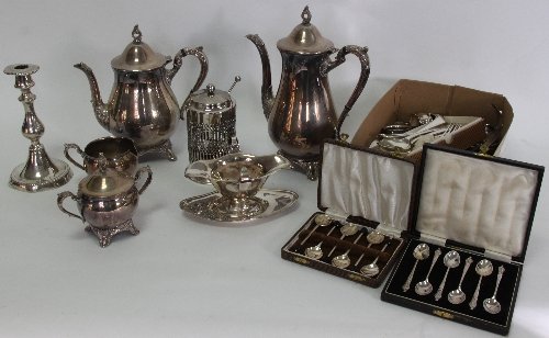 Appraisal: Sundry silver plate including flatware and tea wares