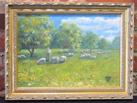 Appraisal: MINERVA SMITH BUERK AMERICAN TH CENTURY LANDSCAPE WITH SHEEP Oil