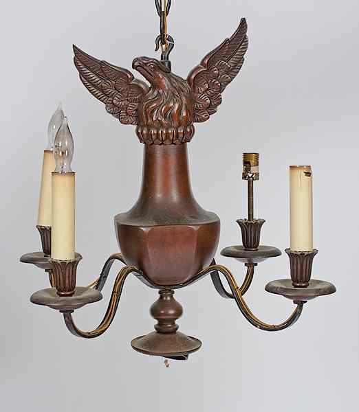 Appraisal: Eagle Chandelier American th century A chandelier with a carved