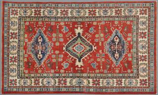 Appraisal: Uzbek Kazak Carpet ' x ' Uzbek Kazak Carpet '