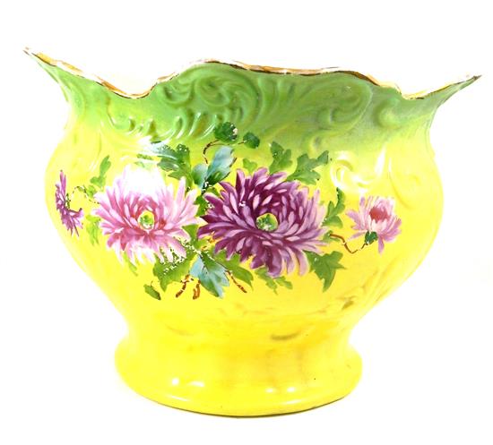 Appraisal: Art Nouveau jardini re or planter green fading to yellow