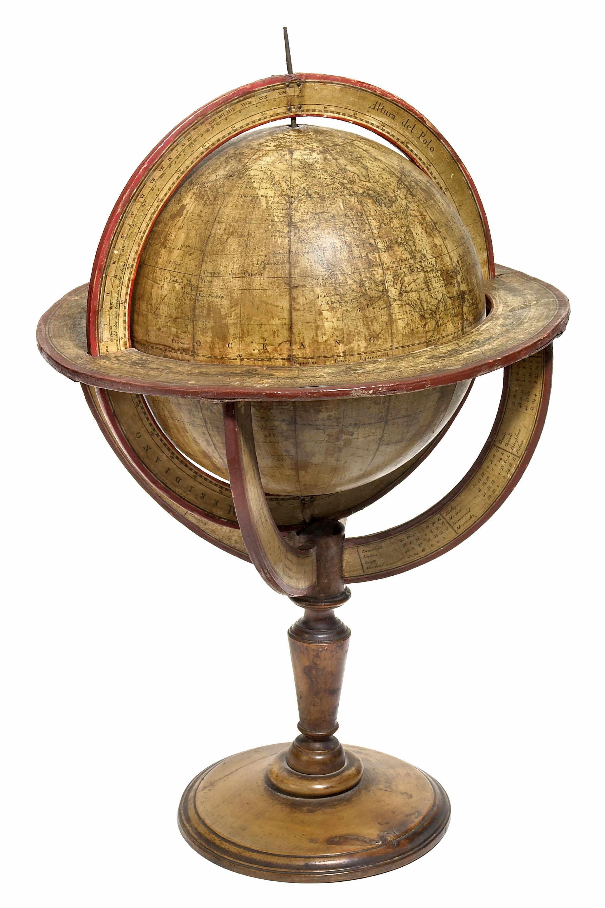 Appraisal: A Spanish -inch terrestrial table globe th century The globe