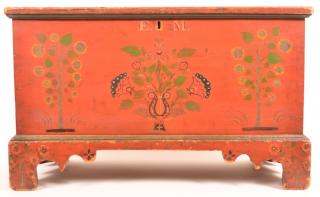 Appraisal: Paint Decorated Child's Size Blanket Chest Very Fine and Rare