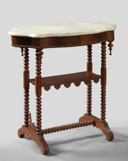 Appraisal: American Rococo Revival Mahogany and Walnut Occasional Table third quarter