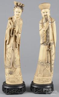 Appraisal: Pair of Chinese composition figures of an emperor and empress