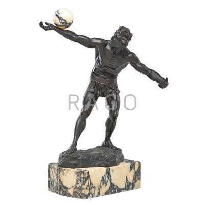 Appraisal: E HAMBURGER German - Bronze sculpture of an athlete balancing