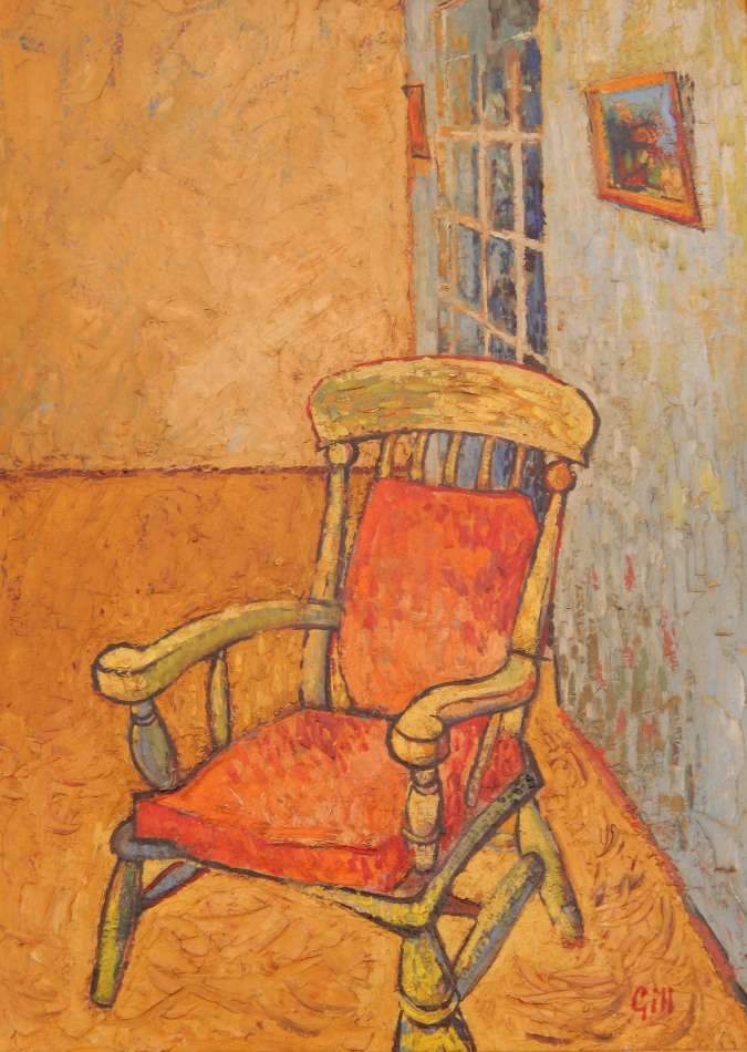 Appraisal: Gill Stubbin thC Kitchen chair oil on board signed and