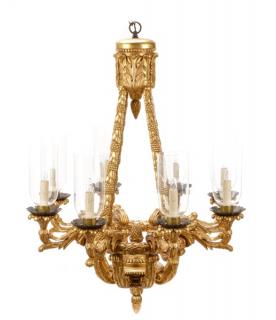 Appraisal: Large Napoleon III Style Giltwood Chandelier Continental circa s A