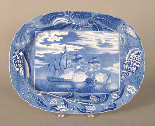 Appraisal: Historical blue Staffordshire platter th c depicting the naval battle