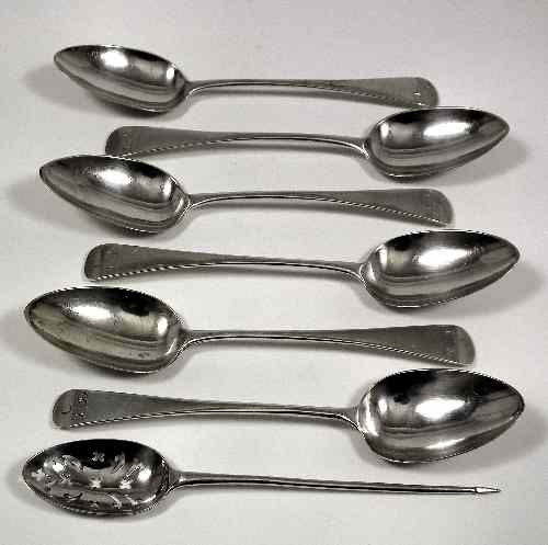 Appraisal: A set of six George IV silver Old English pattern